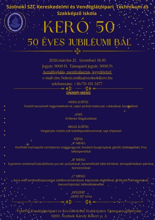 Jubileumi gálavacsora.